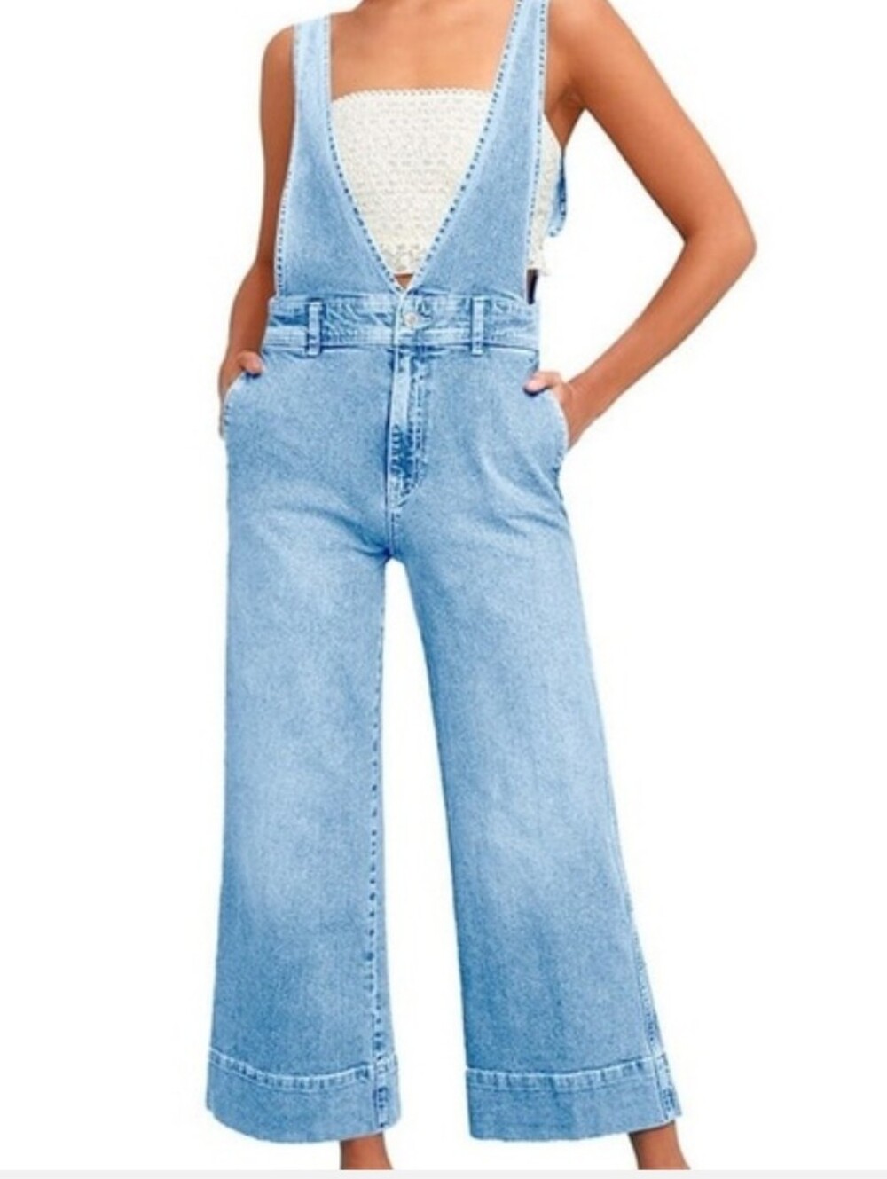 Free People A Line Flare Cropped Overalls Size 2
